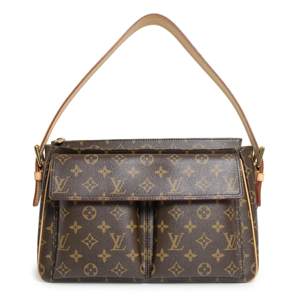 LOUIS VUITTON Vivacite Monogram Leather Brown Shoulder Bag